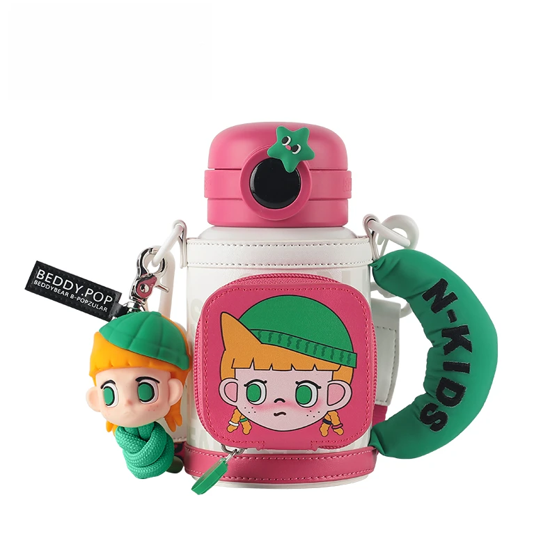 圈圈保温杯温度显示杯子水杯水壶防摔便携带挂绳316防漏方便携带