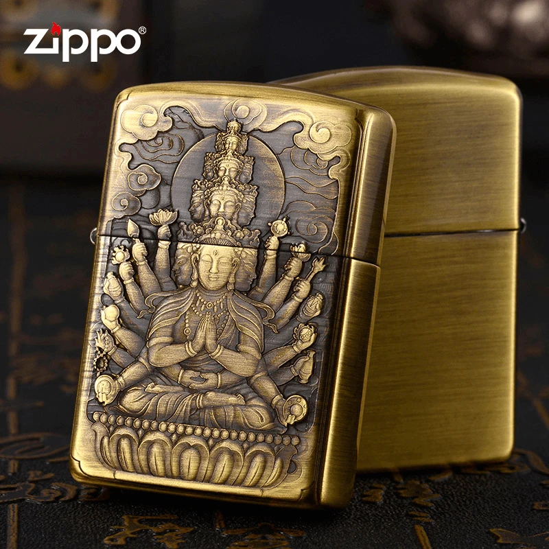 ZIPPO打火机DIY千手观音不动明王正版防风打火机男士礼品DY9812DK