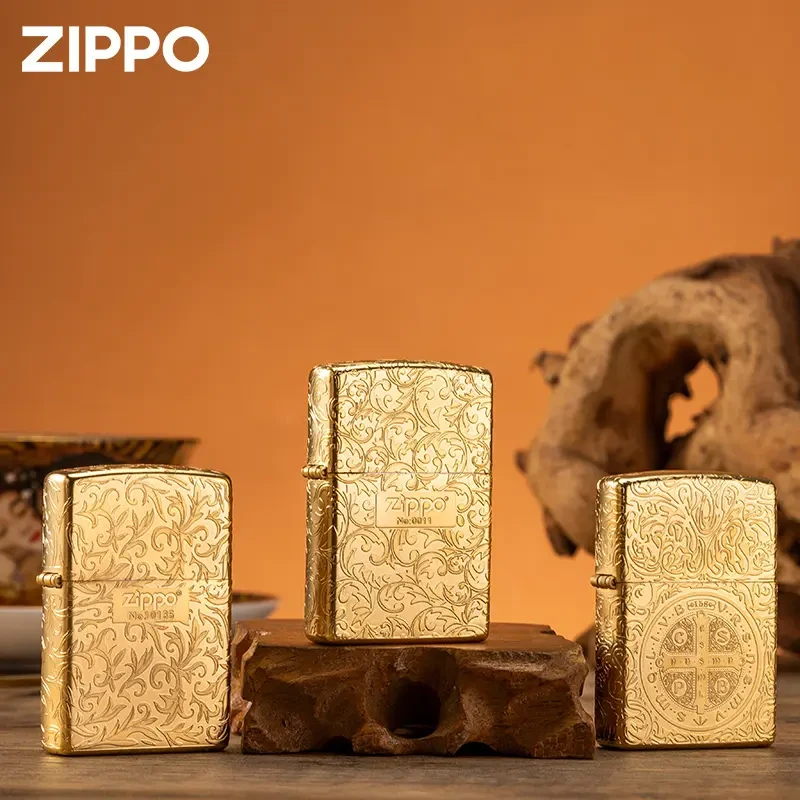ZIPPO/之宝打火机磨砂镀金唐草五面精雕康斯坦丁貔貅送男友DYX1H1