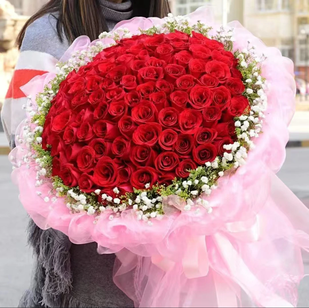 昭通花店99朵玫瑰花束昭阳鲁甸县生日送女友求婚骑手小时达