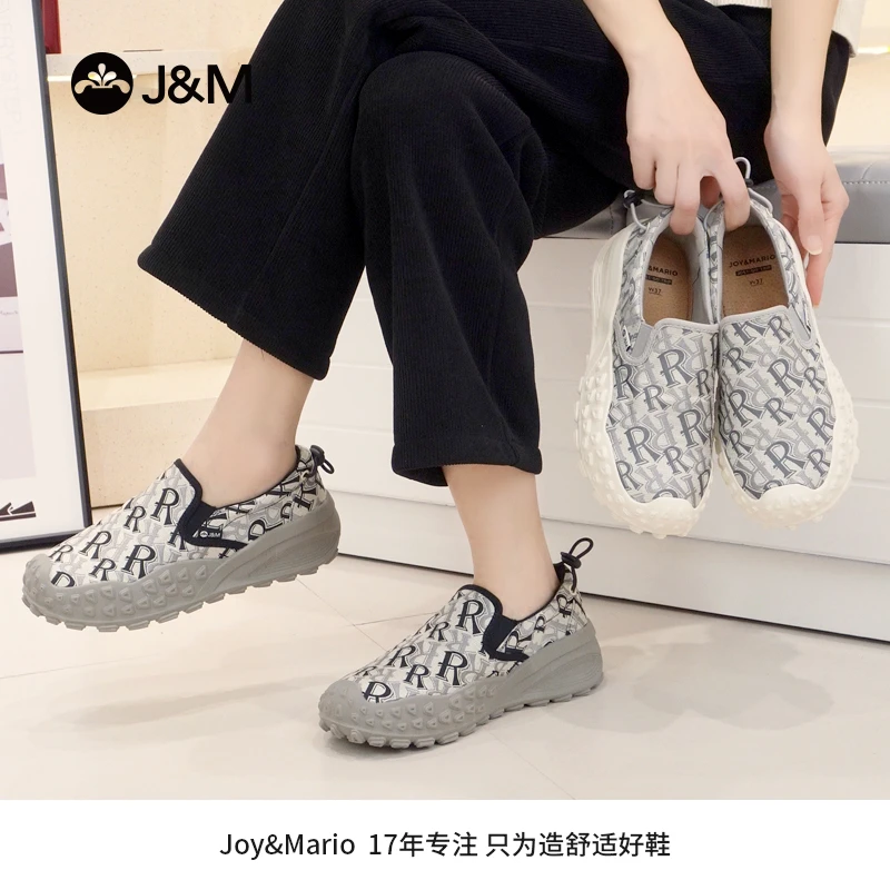 J&M/快乐玛丽休闲鞋女款2024年春季新款鞋软底厚底防滑印花65757W