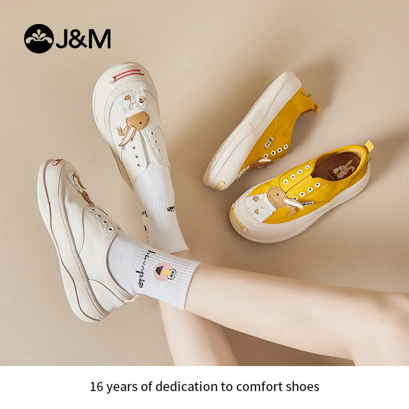 J&M/快乐玛丽2023年春夏新款时尚百搭卡通兔子一脚蹬休闲鞋87517W