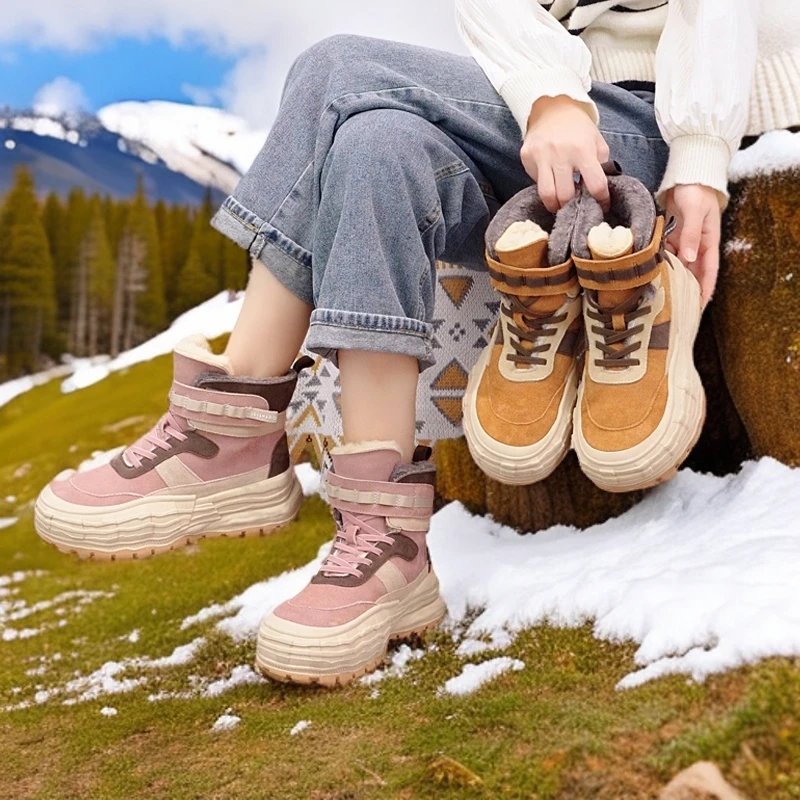 J&M/快乐玛丽新款时尚保暖高帮厚底雪地靴鞋子冬季雪地靴棉鞋女款