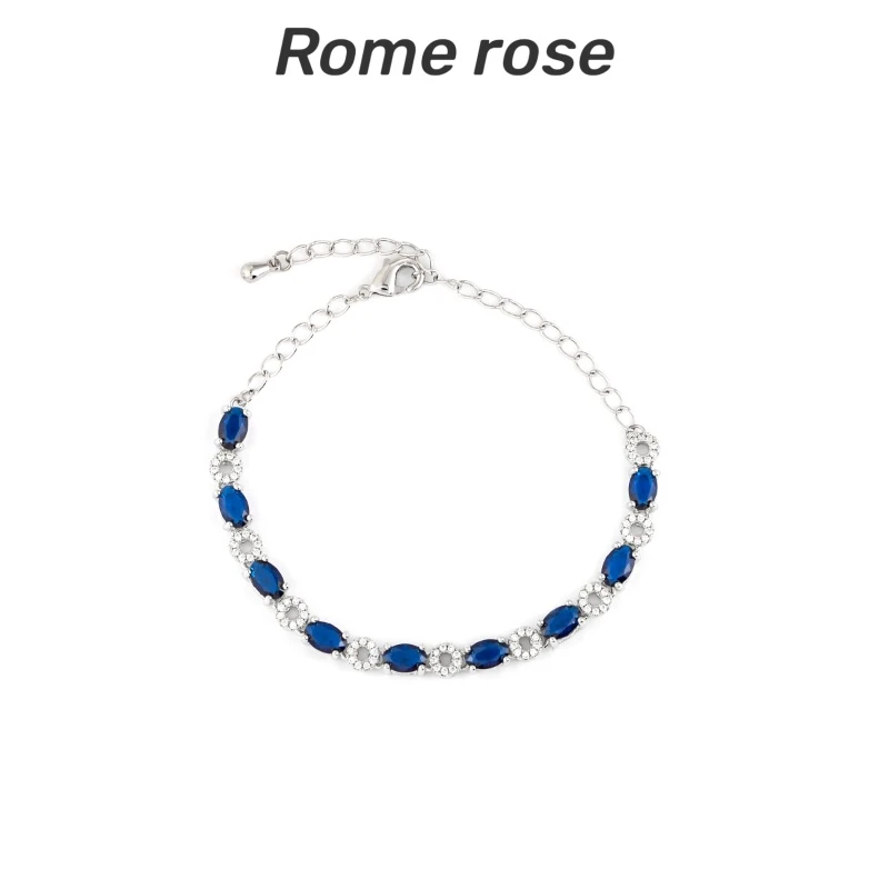 铜合金锆石手链 彩色锆石撞色手链经典简约气质百搭女手链4047