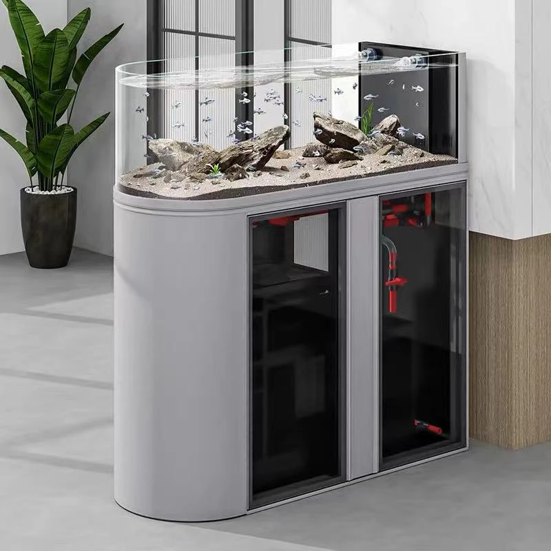 闽江溪流缸客厅家用屏风子弹头底滤生态南美原生生态鱼缸