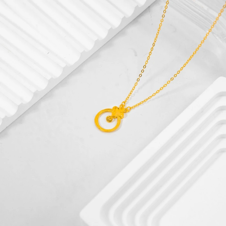 链子足银 气质轻奢 时尚百搭 莫比乌斯四叶草套链 小众简约精致