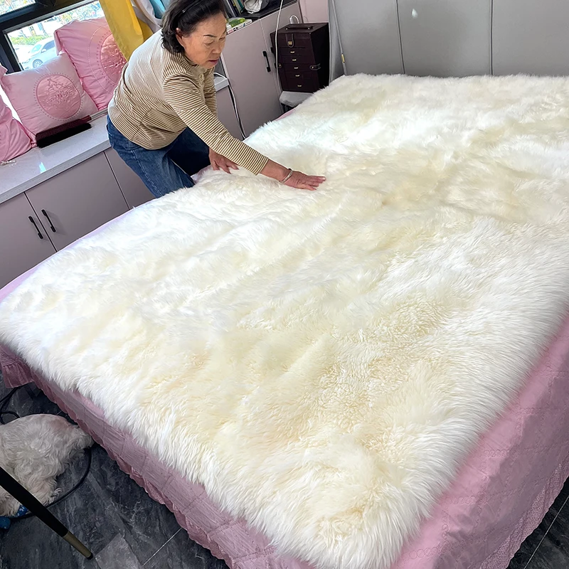 【细羊毛】新疆羔羊皮垫轻奢床毯床护垫纯羊毛床垫皮毛一体床褥子