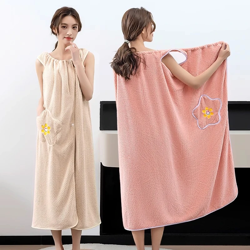 浴巾可穿可裹吸水速干游泳浴裙长款2024新款柔软浴衣夏季洗澡巾
