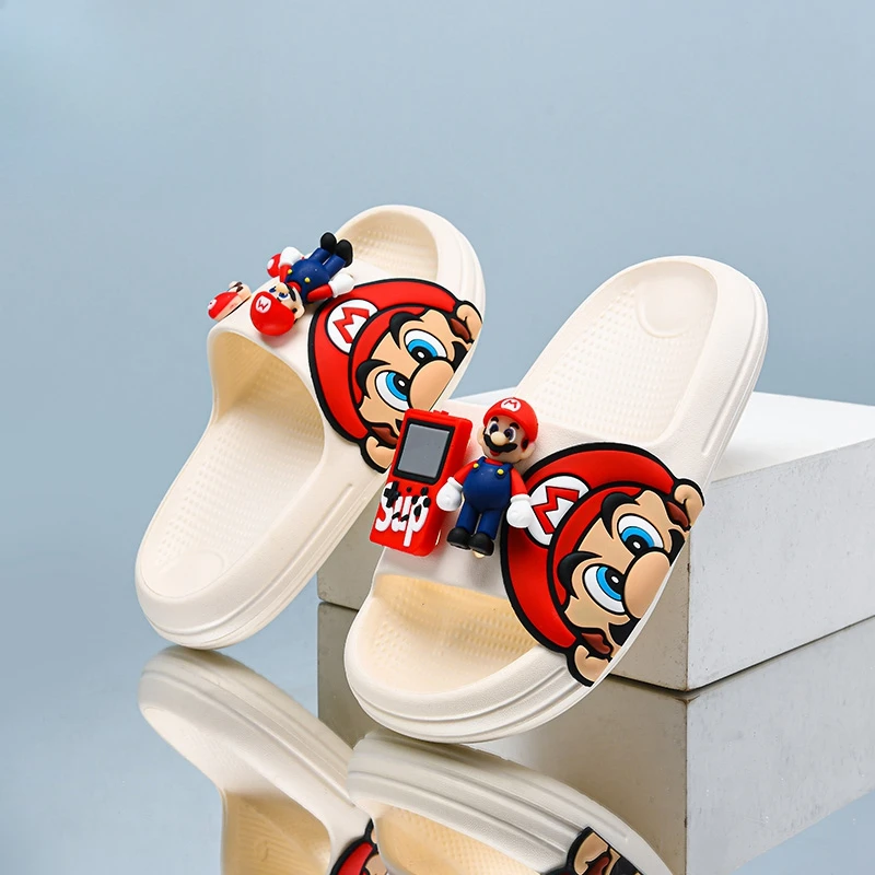 儿童拖鞋夏季新款马里奥男童凉拖鞋家居室内软底浴室防滑防臭卡通