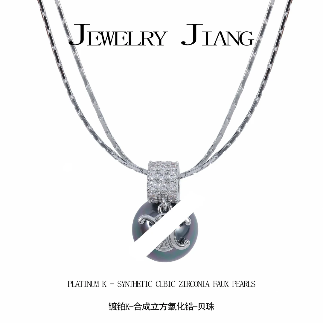 铜合金项链 时尚百搭双层项链  0424