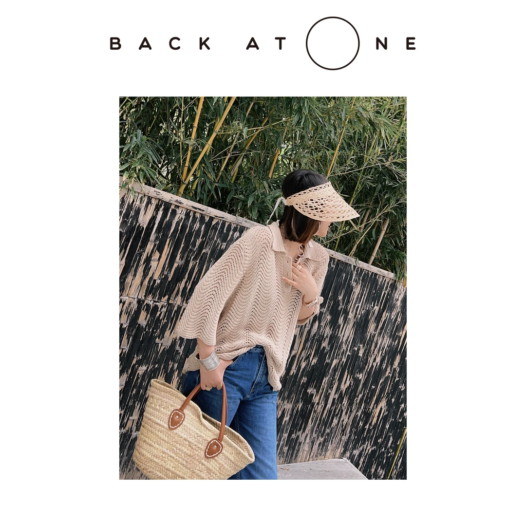 BackAtOne “柔情多瑙河”水波纹理垂顺Polo领针织衫 B3SS-B155-JK