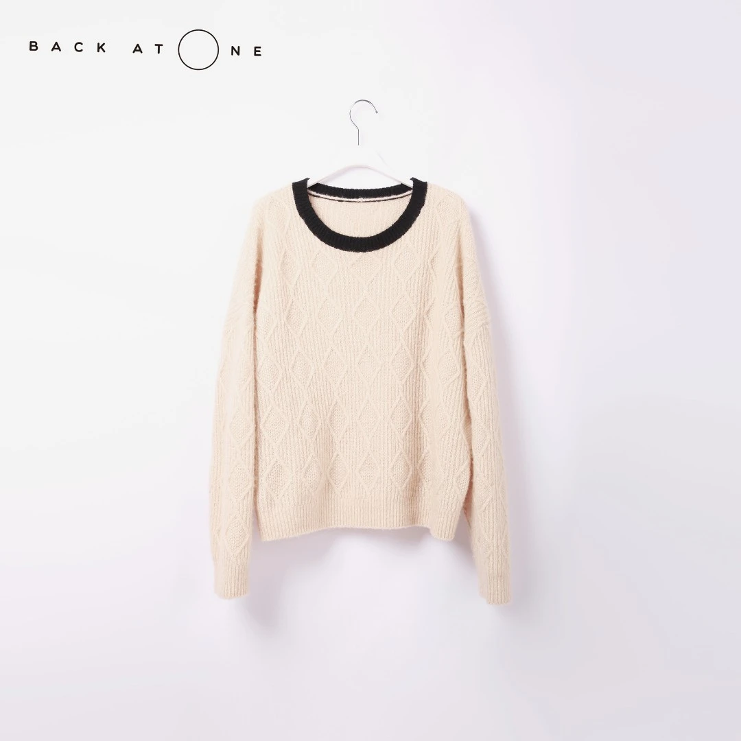 【现货】 BackAtOne 时尚西洋果子菱格套头圆领毛衣  BAO-21AW-B036