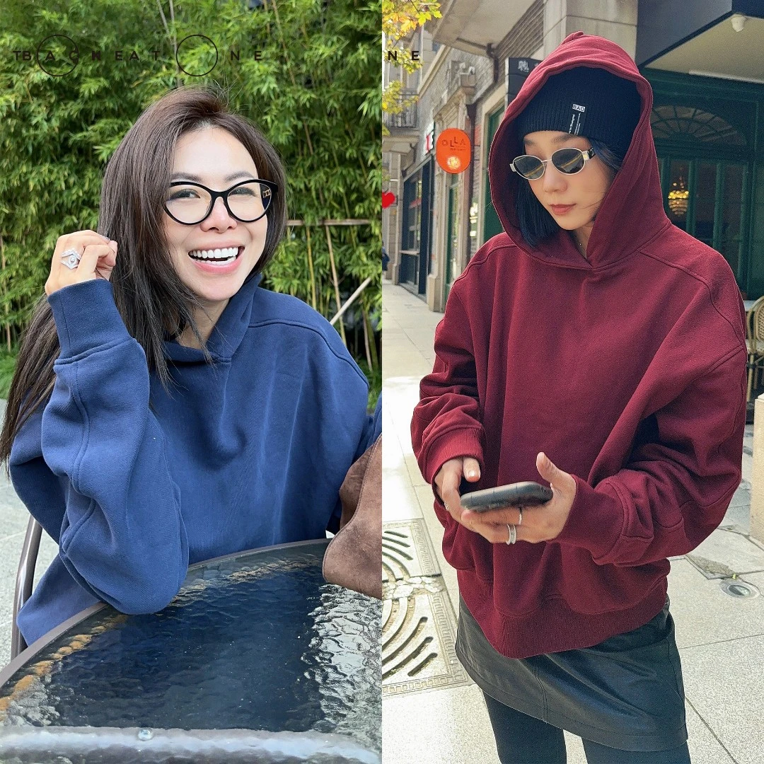 BackAtOne   ”Citywalk少年感“藏青色连帽廓形卫衣 BDF-1AB053F-K