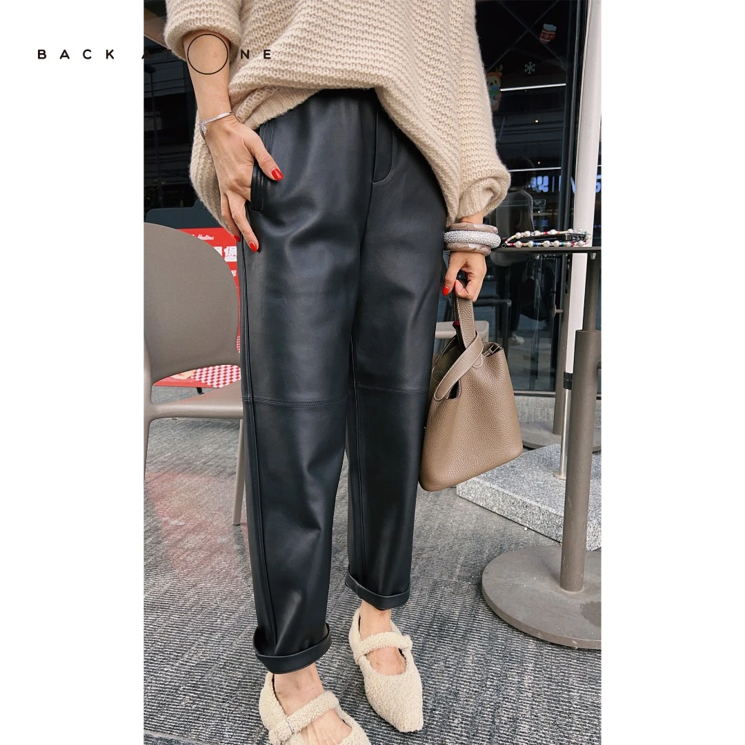 BackAtOne   “暗里精致”时尚时髦态度加厚显瘦皮裤 BDF-2F1095K-K