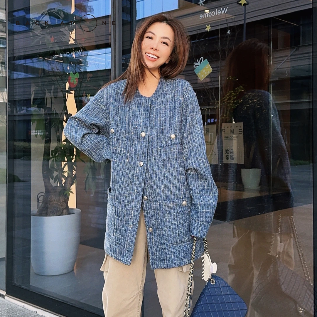 BackAtOne “精奢蓝调”珠片混色编织牛仔小香风外套 BES-1BC104K-K