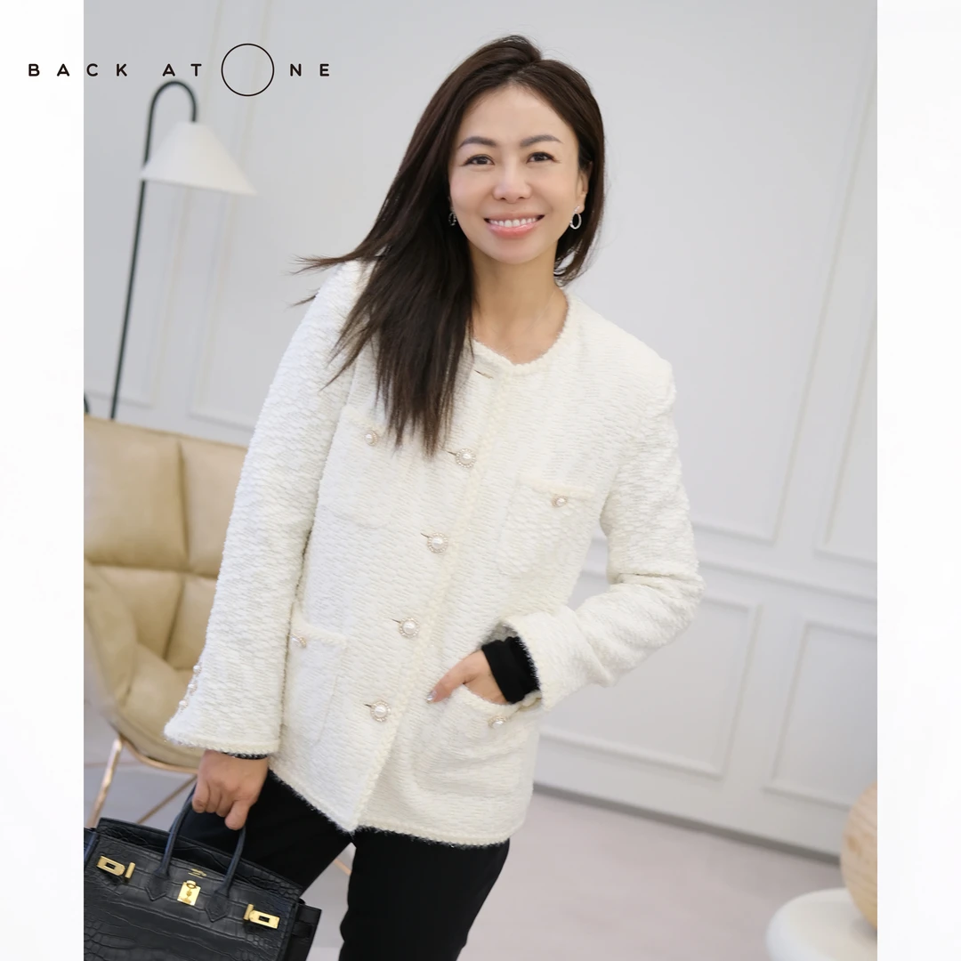 BackAtOne  “coco限定”手工编织粗花呢小香外套 BDF-1BC113B-K