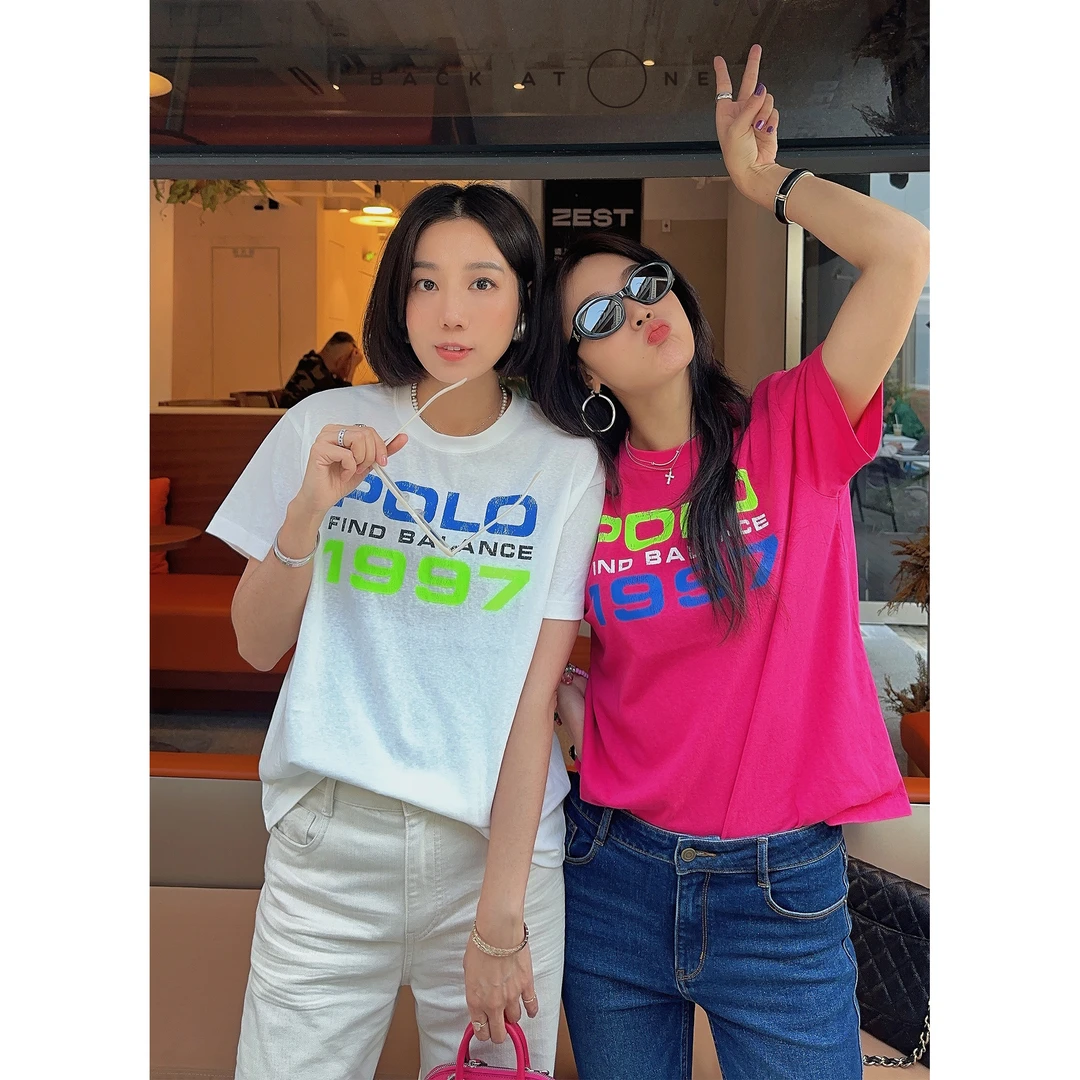 BackAtOne “1997”短袖夏季圆领休闲百搭字母T恤女  BES-1AA132K-C
