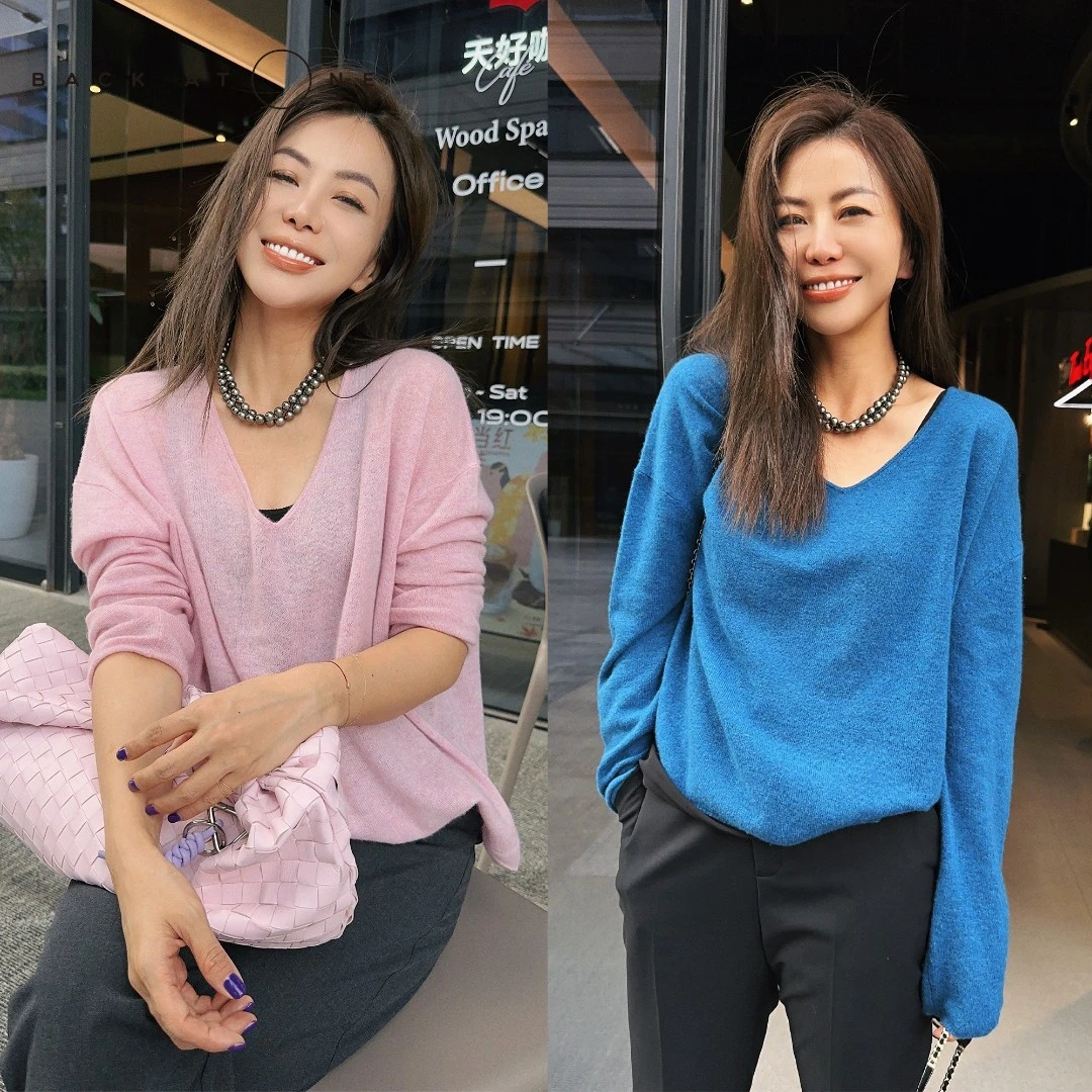 BackAtOne “法式小烟熏”baby cashmere 美肩套衫 BDF-1AB069C-K