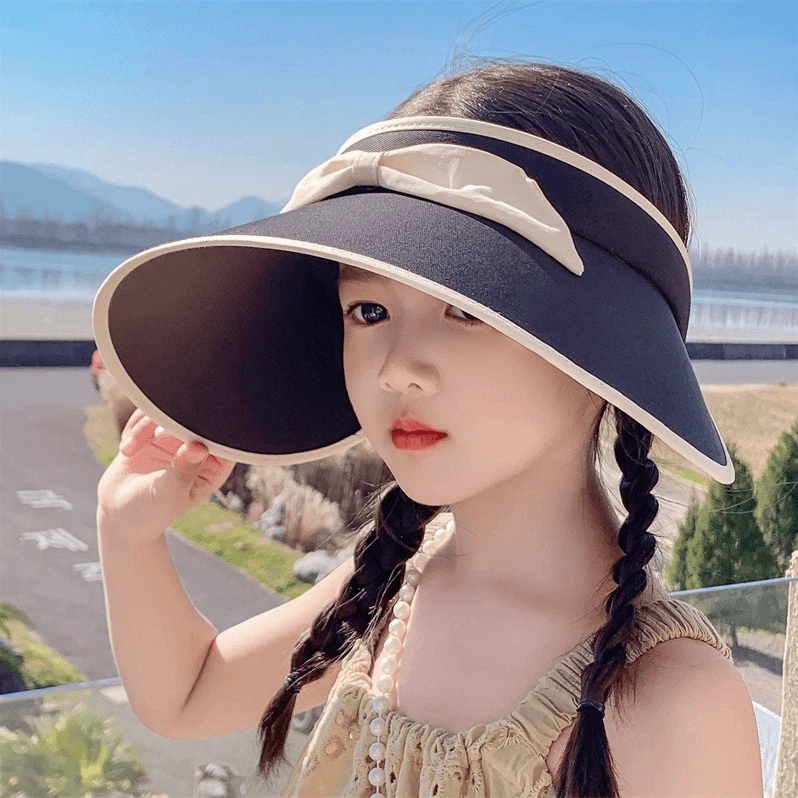 儿童遮阳帽子夏季中大童新款可爱防紫外线炸街宝宝防晒帽太阳帽