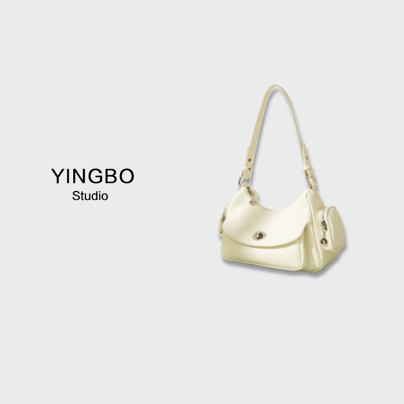 【英柏甄选】ZG-F9757-象牙白 然与纯小众设计单肩百搭女包24*14*15