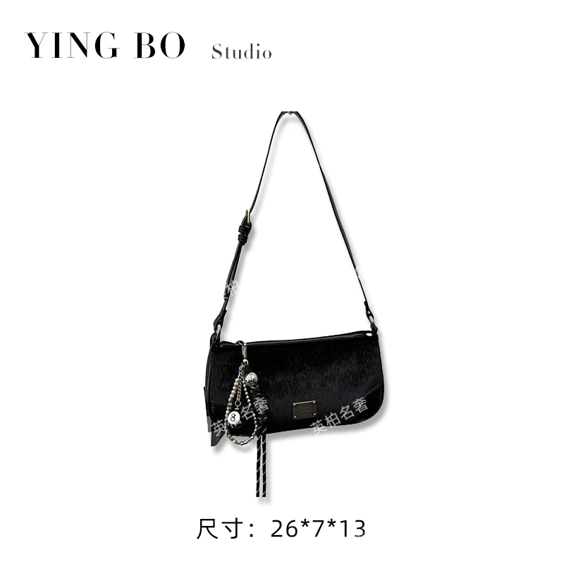 【英柏甄选】QYX-9680-黑色 然与纯小众设计感单肩包百搭女包