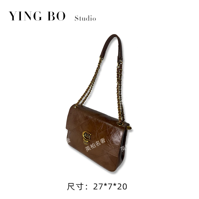 【英柏甄选】QYX-9306-10-摩卡色 然与纯小众设计感单肩包百搭女包