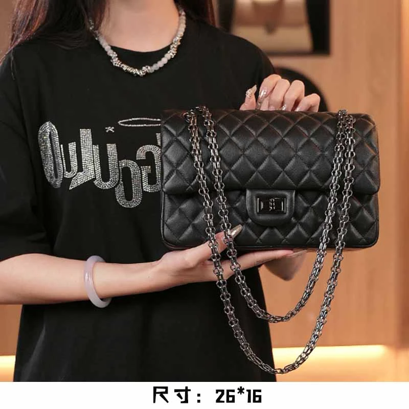 【高端头层系列】SLBL-BW010-羊皮黑色 然与纯小众设计感百搭女包