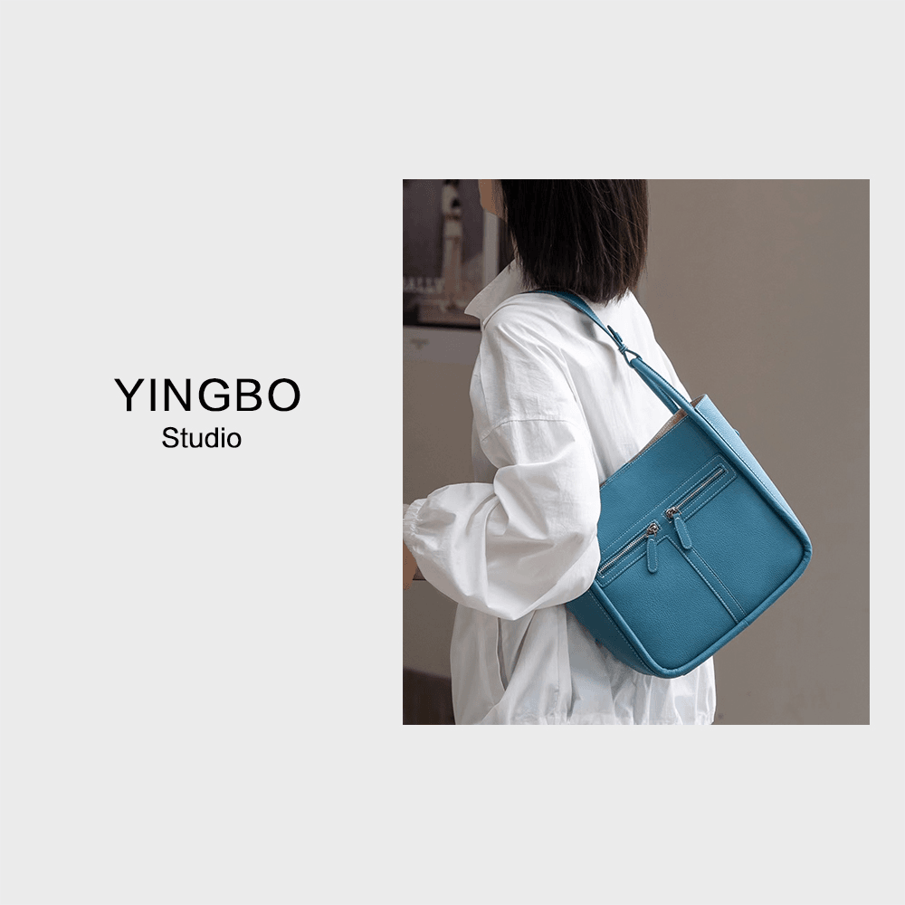 【高端头层系列】KLL-66077-孔雀蓝然与纯小众设计斜跨女包30*11*25