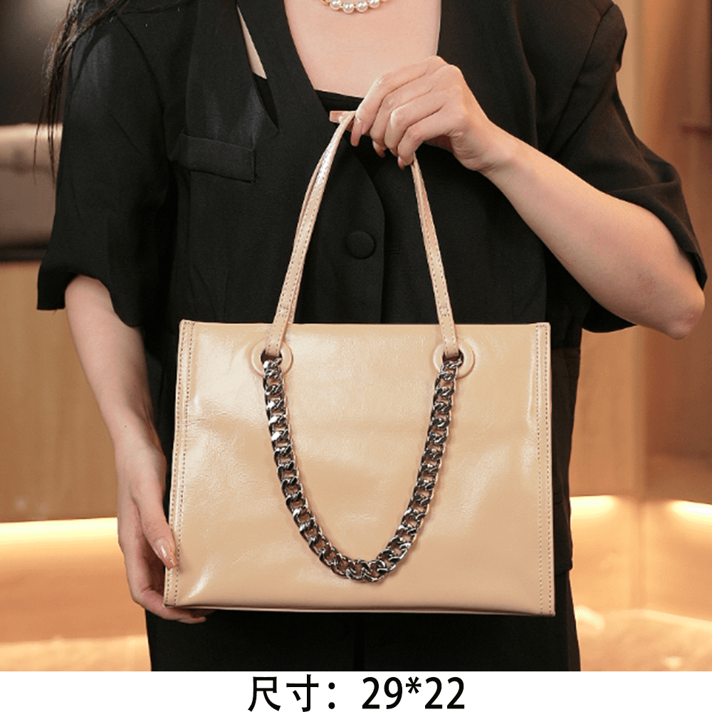 【英柏甄选】6849 杏色 然与纯小众设计感时尚单肩包复古百搭女包