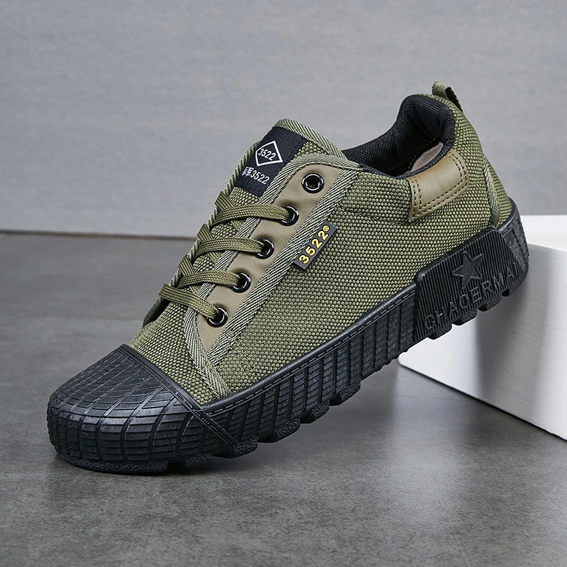 3522正品徒步登山鞋耐磨劳保鞋胶鞋干活帆布鞋建筑工地防滑橡胶底