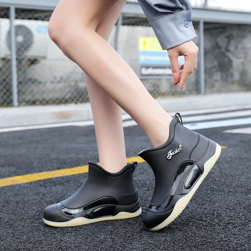 雨鞋女款短筒厚底下雨天穿的鞋防水雨靴水鞋防滑加绒加厚冬季胶鞋