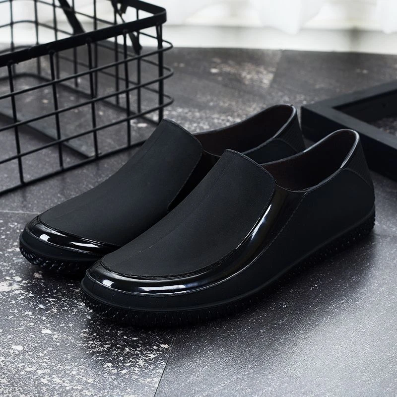 英式雨鞋男时尚低帮胶鞋平底加绒防水防滑水鞋学生厨师工作洗车鞋