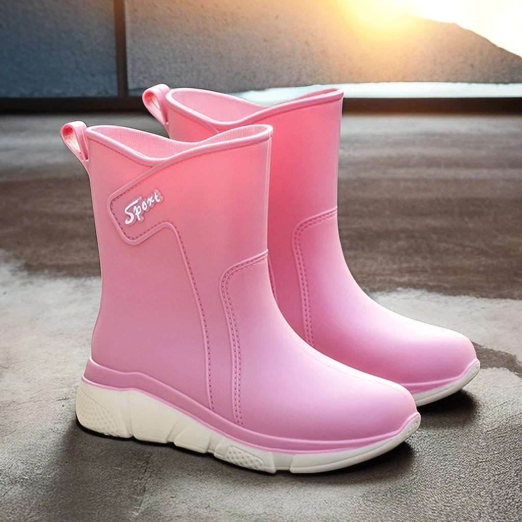 时尚女款中筒防水防水鞋雨靴时尚外穿雨鞋防滑轻便雨靴女士夏季