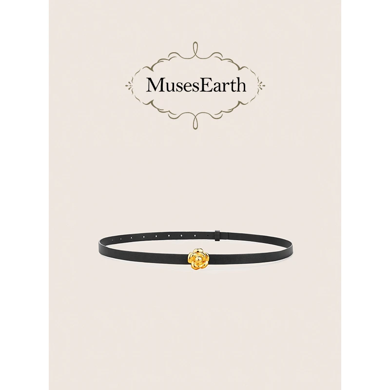 MusesEarth花神 气质金色花朵腰带时尚百搭两用配饰