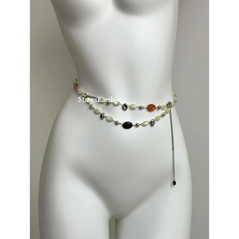 MusesEarth玛雅腰链 新中式石元素国风汉服配饰腰带身体链