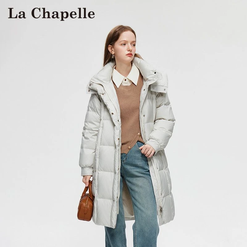 La Chapelle/拉夏贝尔24年新款时尚冬季户外连帽中长款羽绒服305