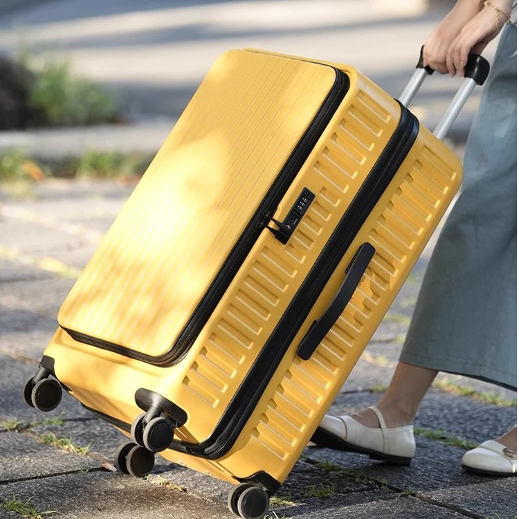 新品PC侧开盖行李箱扩展大容量28寸加厚拉杆箱26寸hinomoto静音轮