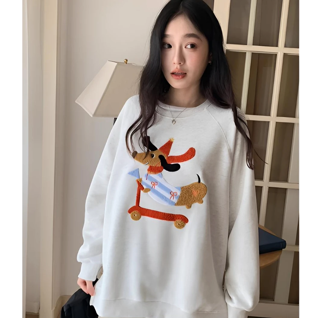 【彩虹卫衣1】秋季新款显瘦宽松简约卫衣休闲圆领打底衫百搭时尚ins