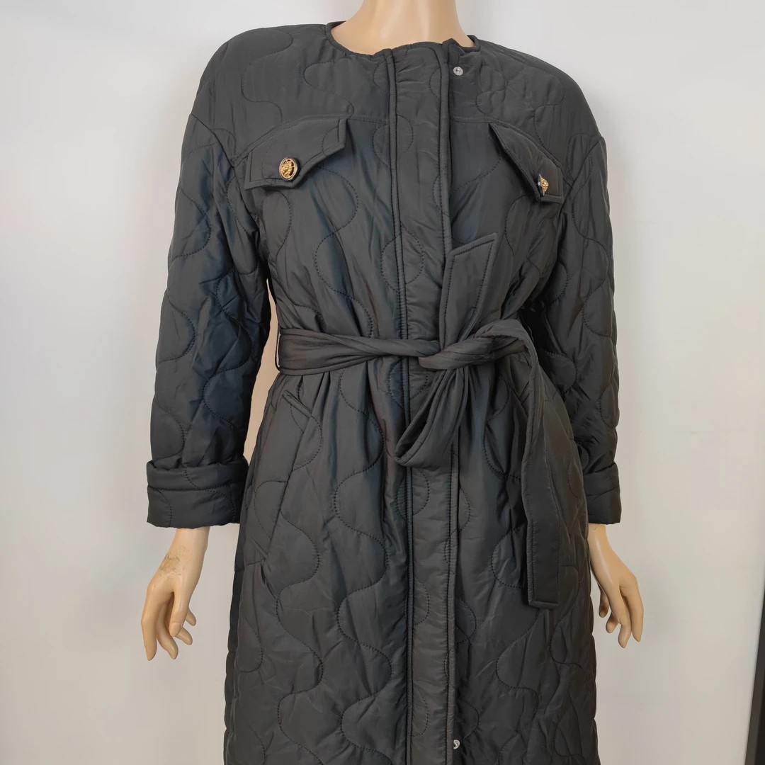 新款时尚中长款棉衣-Z2女士外套薄款冬季休闲收腰百搭秋冬