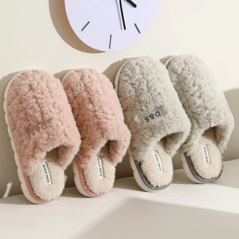 棉拖鞋女士秋冬季2025新款家居室内厚底防滑保暖毛毛绒棉拖男冬天