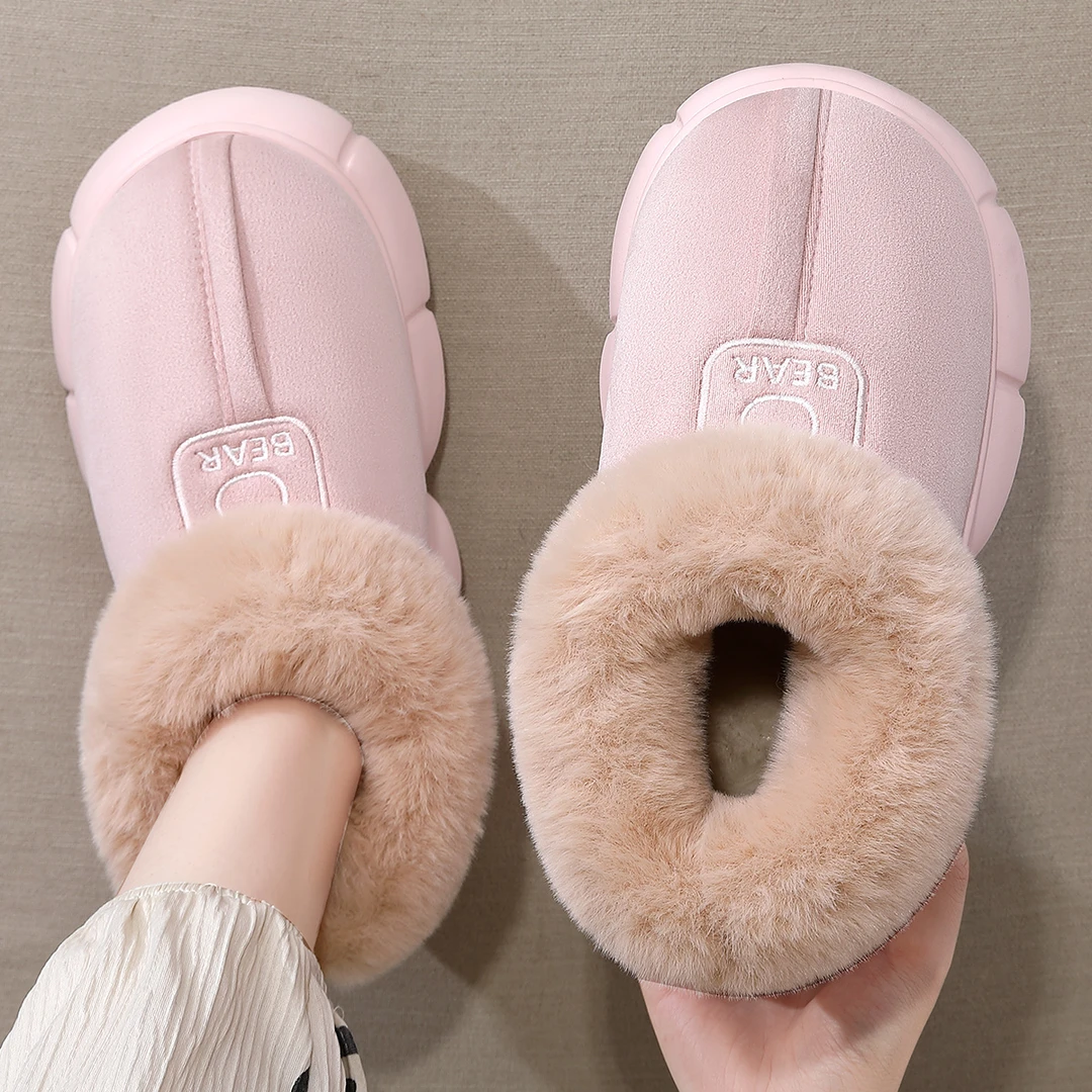 猫力 踩屎感棉拖鞋女士高包跟外穿防滑加绒加厚保暖加绒棉鞋男款