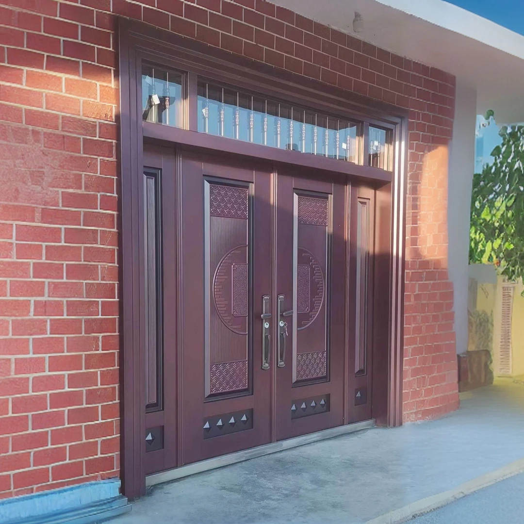 新农村自建房大门仿铜门入户门进户门别墅大门庭院门锌镁合金大门