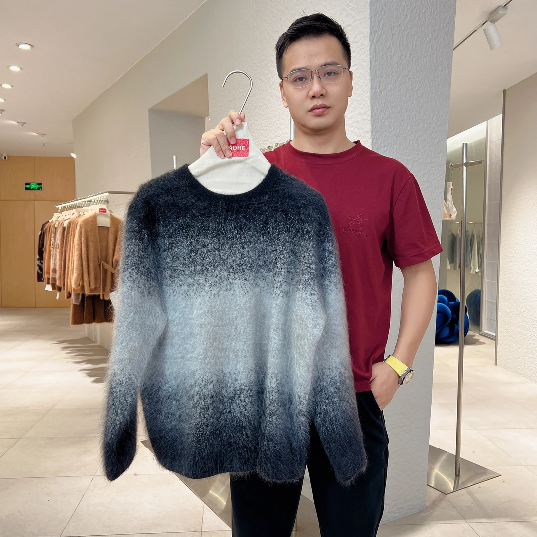 【云龙工厂】100山羊绒拉绒圆领时尚休闲女款厚款套头衫H370