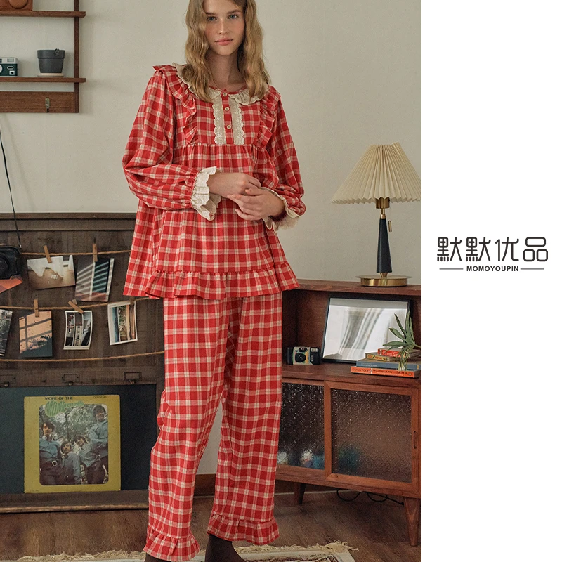 红色/乌拉拉/韩国ULLALA睡衣女/纯色舒适休闲家居套装