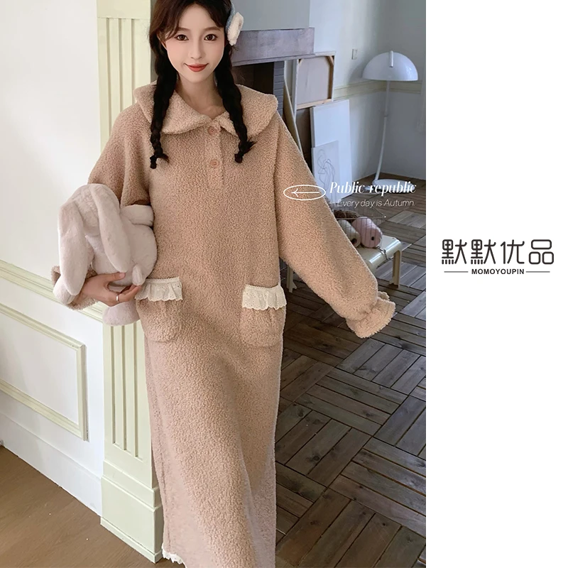 超柔软/大码可穿/韩国PB睡裙女甜美宽松家居睡裙气质