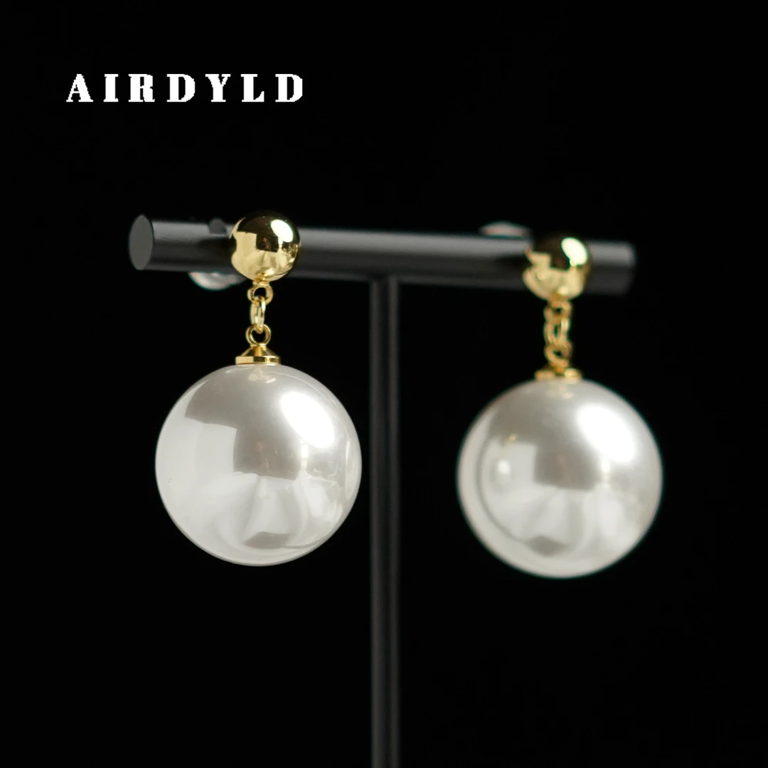 黄铜仿珍珠耳饰 【皓月白色】百搭简约轻奢经典法式香槟色耳钉