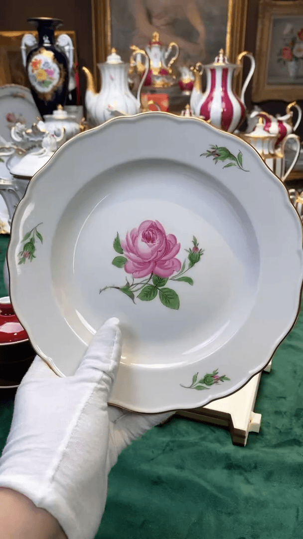 【闪购商品】密胺瓷片梅森红玫瑰二等20/送盘价