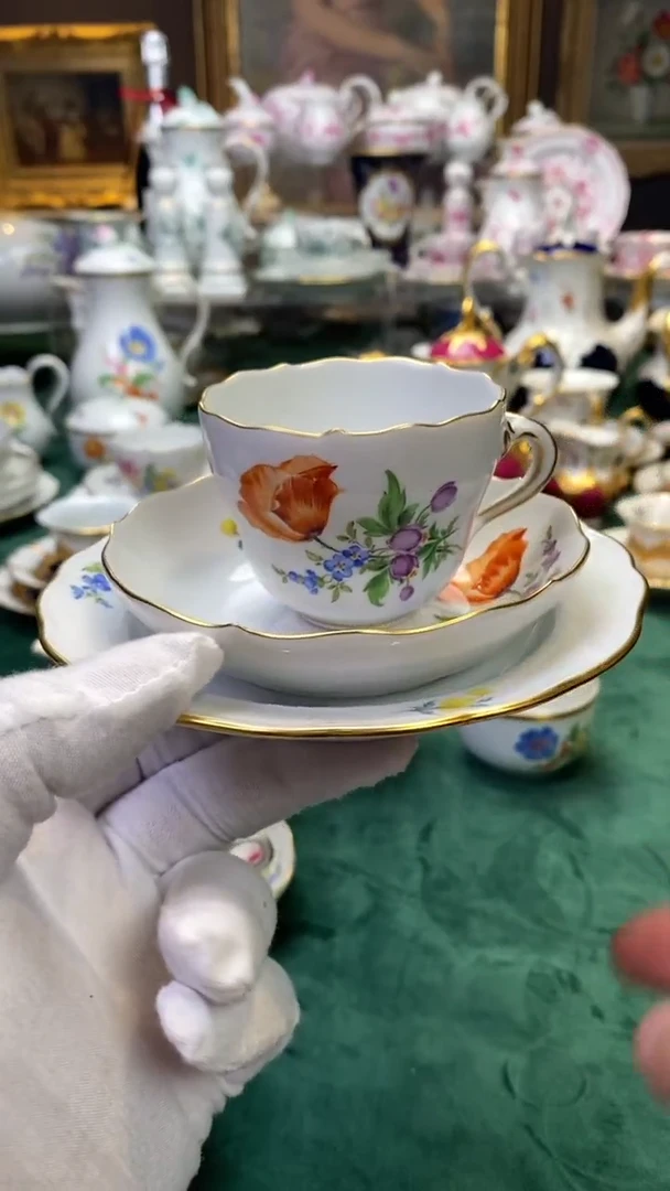 【闪购商品】瓷杯梅森一等多花摩卡杯碟盘