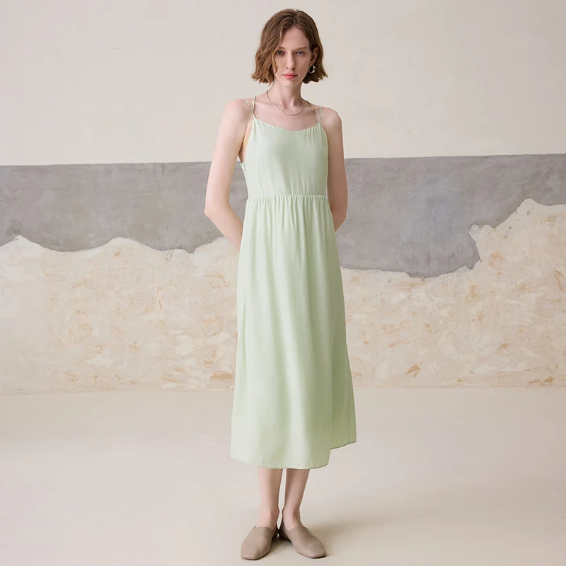 MSLAN【薄荷曼波】23夏新款时尚显瘦气质甜美打揽吊带裙   MFBN4106