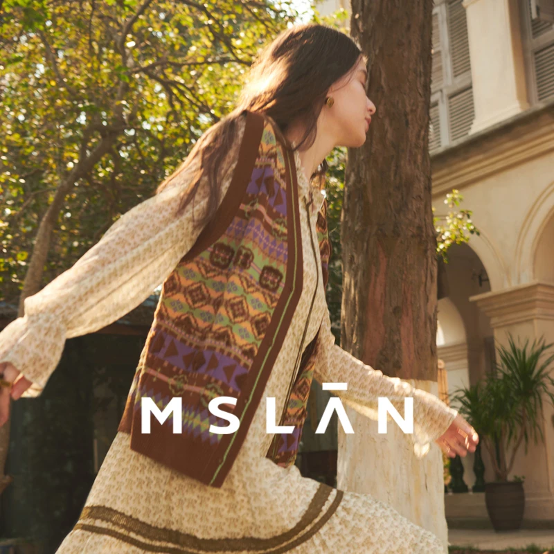 MSLAN【商场同款】新款学院民族风时尚宽松马甲针织背心 MFCE2105